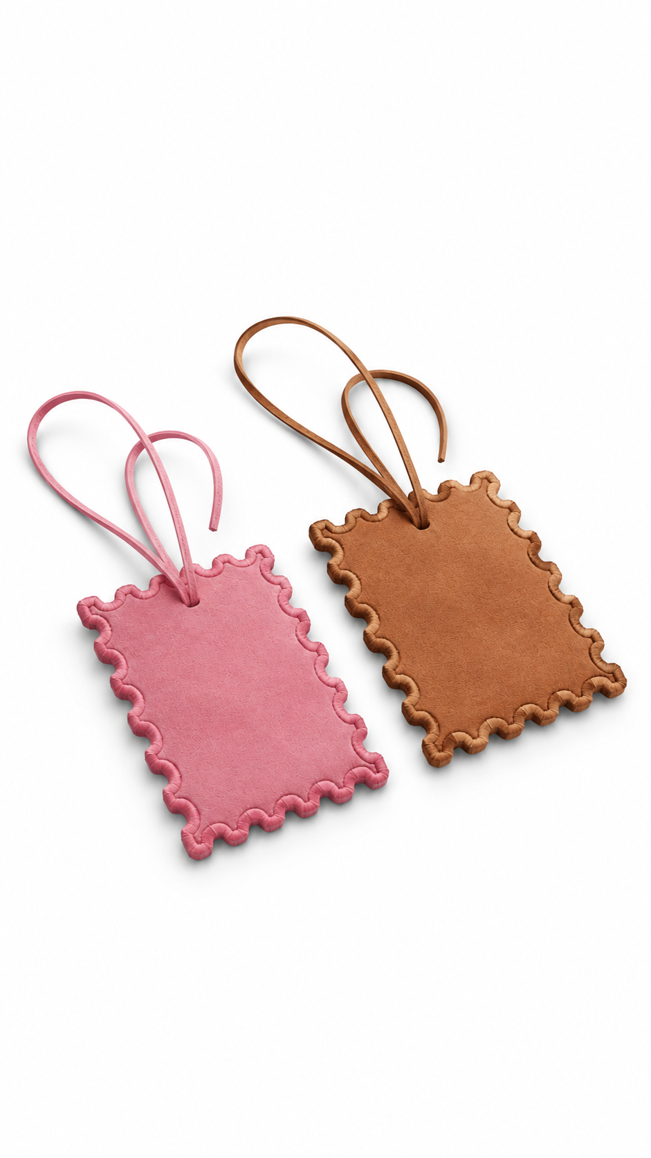 Scalloped Leather Hanging Charm