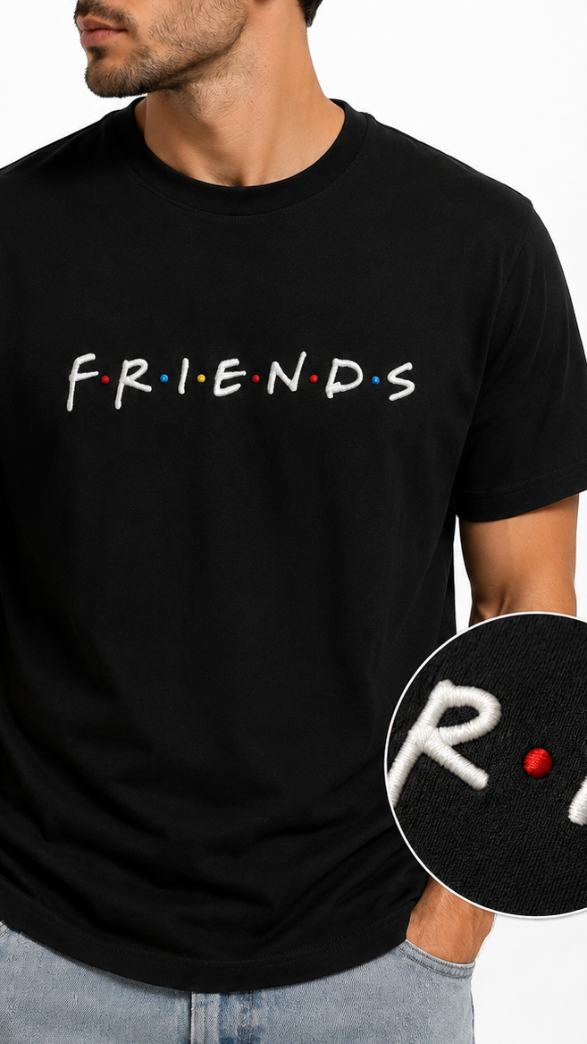Friends T-Shirt | 3D Puff Embroidery